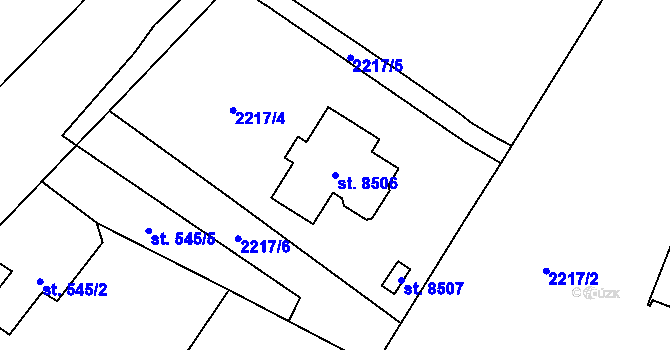 Parcela st. 8506 v KÚ Zlín, Katastrální mapa