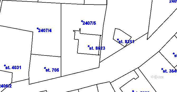 Parcela st. 8523 v KÚ Zlín, Katastrální mapa