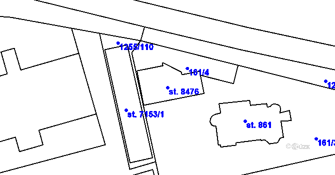 Parcela st. 8476 v KÚ Zlín, Katastrální mapa
