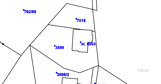 Parcela st. 8555 v KÚ Zlín, Katastrální mapa