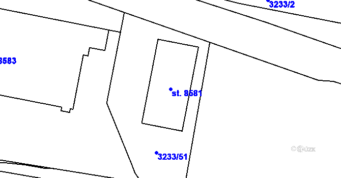Parcela st. 8581 v KÚ Zlín, Katastrální mapa