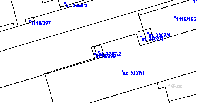 Parcela st. 3307/2 v KÚ Zlín, Katastrální mapa