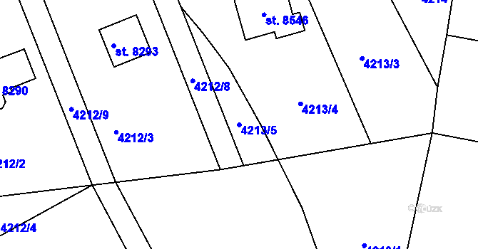 Parcela st. 4213/5 v KÚ Zlín, Katastrální mapa