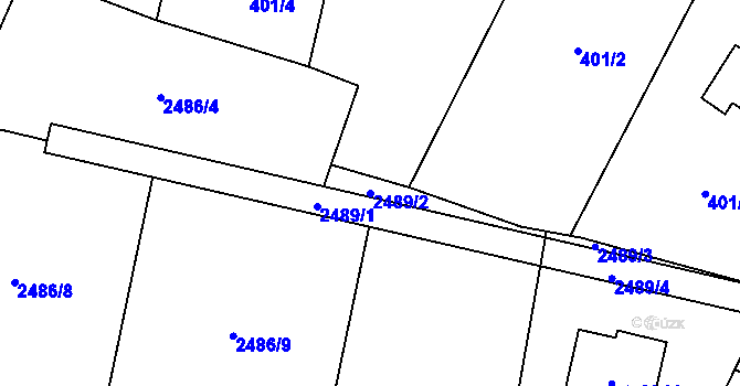 Parcela st. 2489/2 v KÚ Zlín, Katastrální mapa