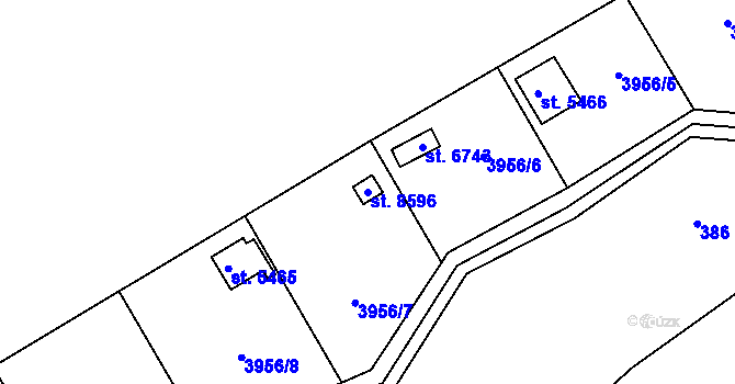 Parcela st. 8596 v KÚ Zlín, Katastrální mapa