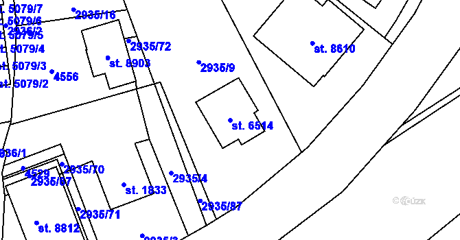 Parcela st. 6514 v KÚ Zlín, Katastrální mapa