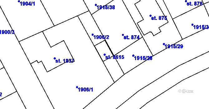 Parcela st. 8615 v KÚ Zlín, Katastrální mapa