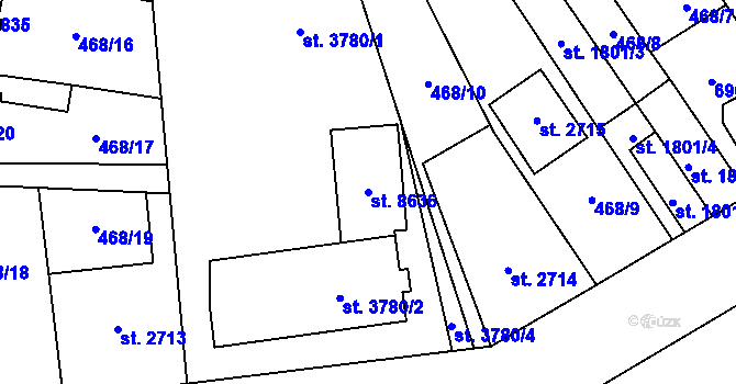 Parcela st. 8636 v KÚ Zlín, Katastrální mapa