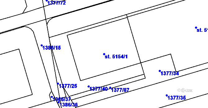 Parcela st. 5154/1 v KÚ Zlín, Katastrální mapa