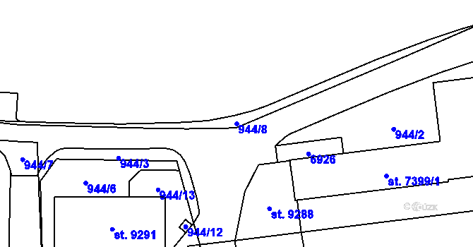 Parcela st. 944/8 v KÚ Zlín, Katastrální mapa