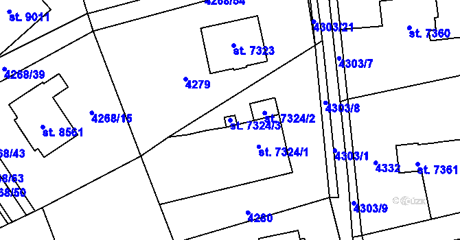 Parcela st. 7324/3 v KÚ Zlín, Katastrální mapa