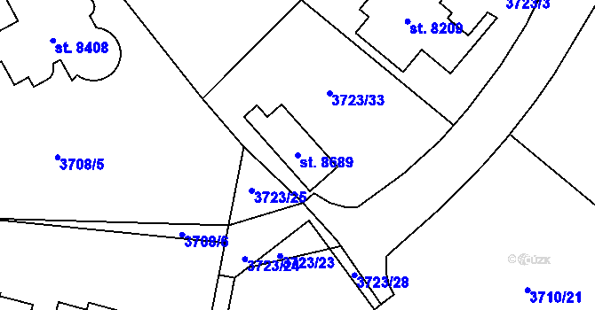 Parcela st. 8689 v KÚ Zlín, Katastrální mapa