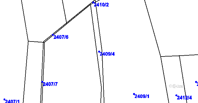 Parcela st. 2409/4 v KÚ Zlín, Katastrální mapa
