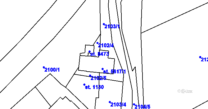 Parcela st. 5617/3 v KÚ Zlín, Katastrální mapa