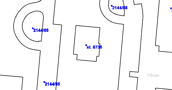 Parcela st. 8736 v KÚ Zlín, Katastrální mapa