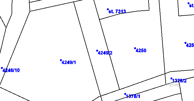 Parcela st. 4249/2 v KÚ Zlín, Katastrální mapa