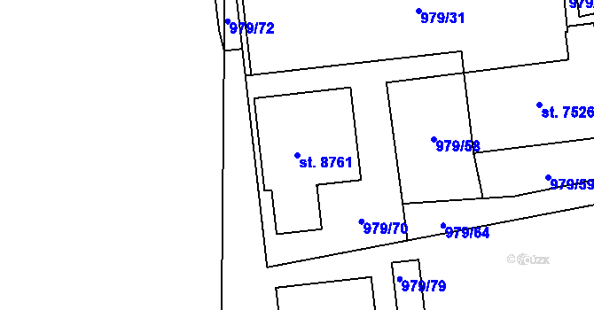 Parcela st. 8761 v KÚ Zlín, Katastrální mapa