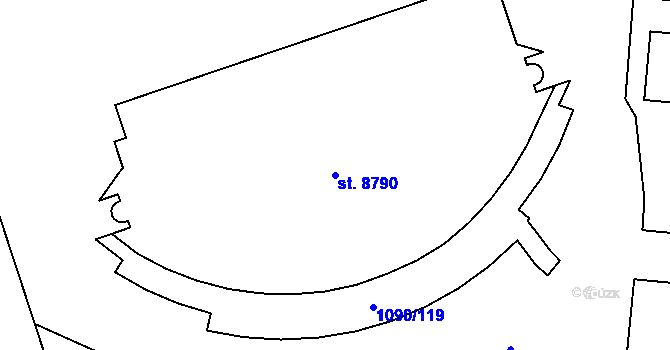 Parcela st. 8790 v KÚ Zlín, Katastrální mapa
