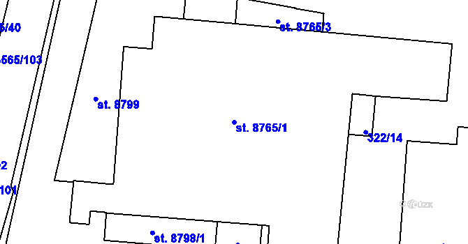 Parcela st. 8765/1 v KÚ Zlín, Katastrální mapa