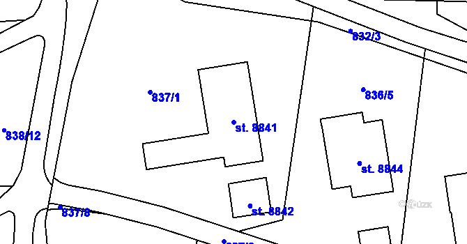 Parcela st. 8841 v KÚ Zlín, Katastrální mapa