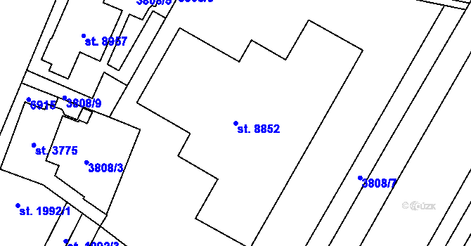Parcela st. 8852 v KÚ Zlín, Katastrální mapa
