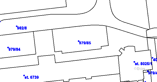 Parcela st. 979/85 v KÚ Zlín, Katastrální mapa