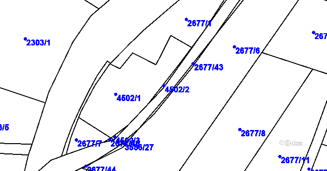 Parcela st. 4502/2 v KÚ Zlín, Katastrální mapa