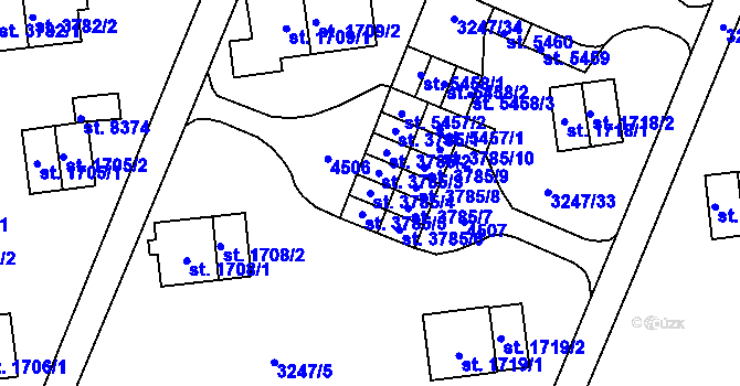 Parcela st. 3785/4 v KÚ Zlín, Katastrální mapa