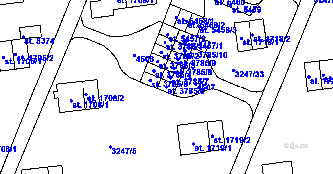 Parcela st. 3785/6 v KÚ Zlín, Katastrální mapa