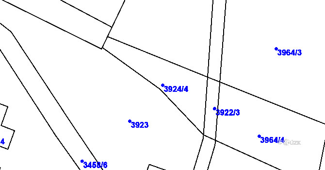 Parcela st. 3924/4 v KÚ Zlín, Katastrální mapa