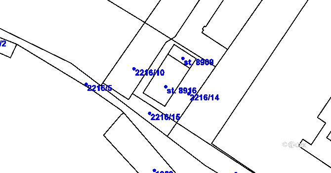 Parcela st. 8916 v KÚ Zlín, Katastrální mapa