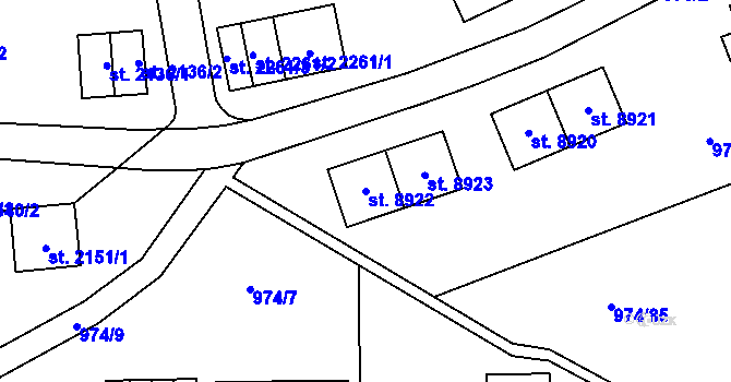 Parcela st. 8922 v KÚ Zlín, Katastrální mapa
