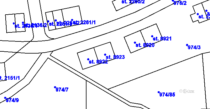 Parcela st. 8923 v KÚ Zlín, Katastrální mapa