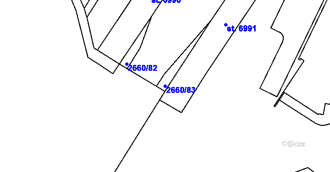 Parcela st. 2660/83 v KÚ Zlín, Katastrální mapa