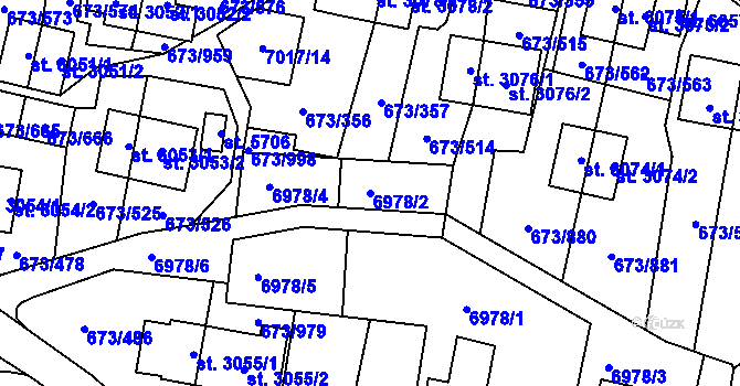 Parcela st. 6978/2 v KÚ Zlín, Katastrální mapa