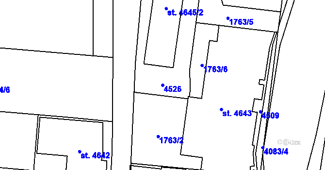 Parcela st. 4526 v KÚ Zlín, Katastrální mapa