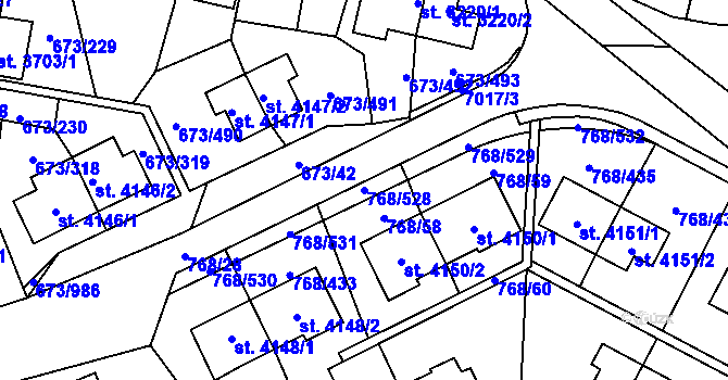Parcela st. 768/528 v KÚ Zlín, Katastrální mapa