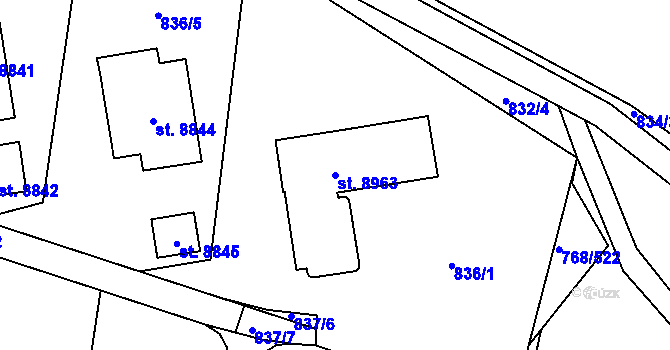 Parcela st. 8963 v KÚ Zlín, Katastrální mapa
