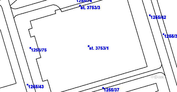 Parcela st. 3753/1 v KÚ Zlín, Katastrální mapa