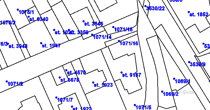 Parcela st. 4584 v KÚ Zlín, Katastrální mapa