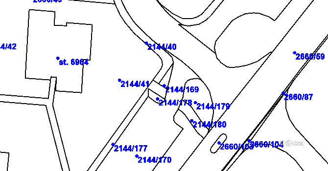 Parcela st. 2144/169 v KÚ Zlín, Katastrální mapa