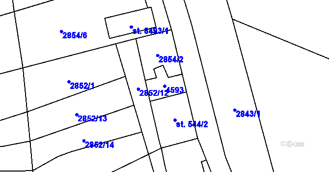 Parcela st. 4593 v KÚ Zlín, Katastrální mapa
