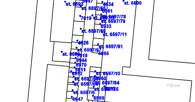 Parcela st. 4595 v KÚ Zlín, Katastrální mapa
