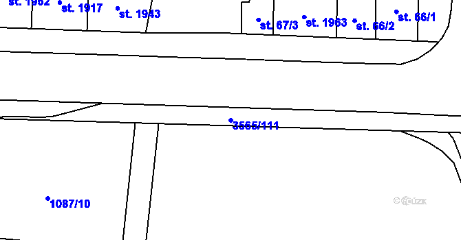 Parcela st. 3565/111 v KÚ Zlín, Katastrální mapa