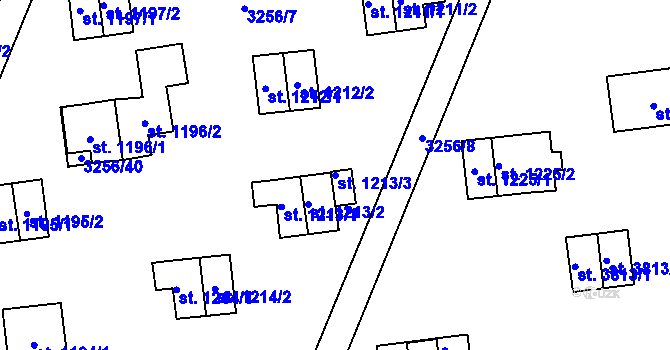Parcela st. 1213/3 v KÚ Zlín, Katastrální mapa