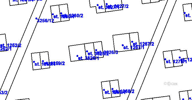 Parcela st. 3826/3 v KÚ Zlín, Katastrální mapa