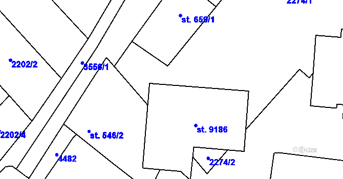 Parcela st. 2274/4 v KÚ Zlín, Katastrální mapa