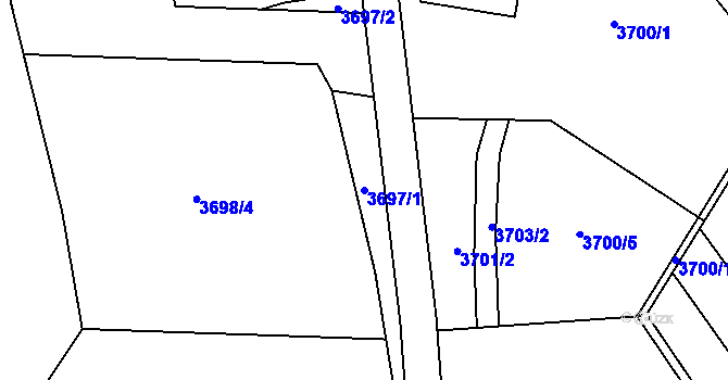 Parcela st. 3697/1 v KÚ Zlín, Katastrální mapa