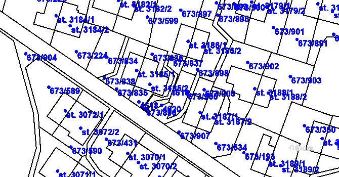 Parcela st. 4619 v KÚ Zlín, Katastrální mapa