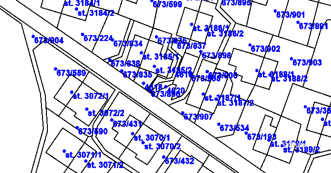 Parcela st. 4620 v KÚ Zlín, Katastrální mapa